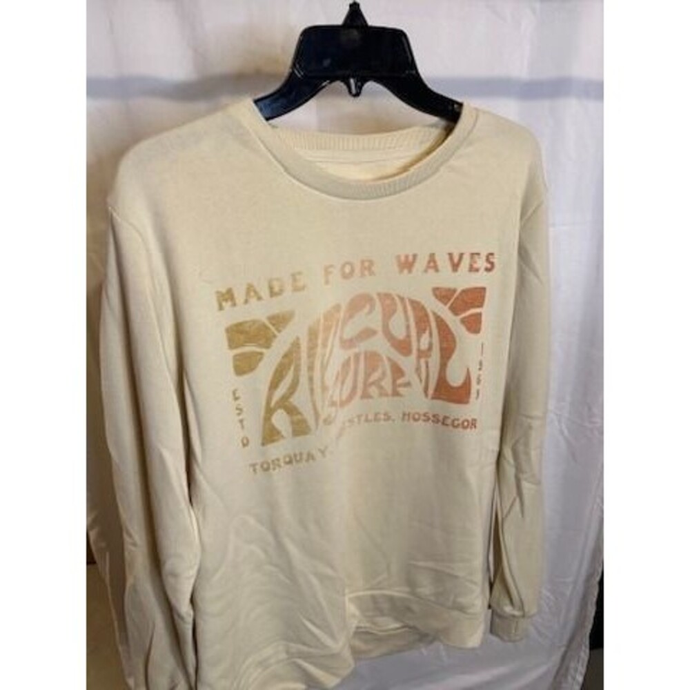 Rip Curl "Made for Waves" Graphic Sweatshirt – Cream – Size M – NWT